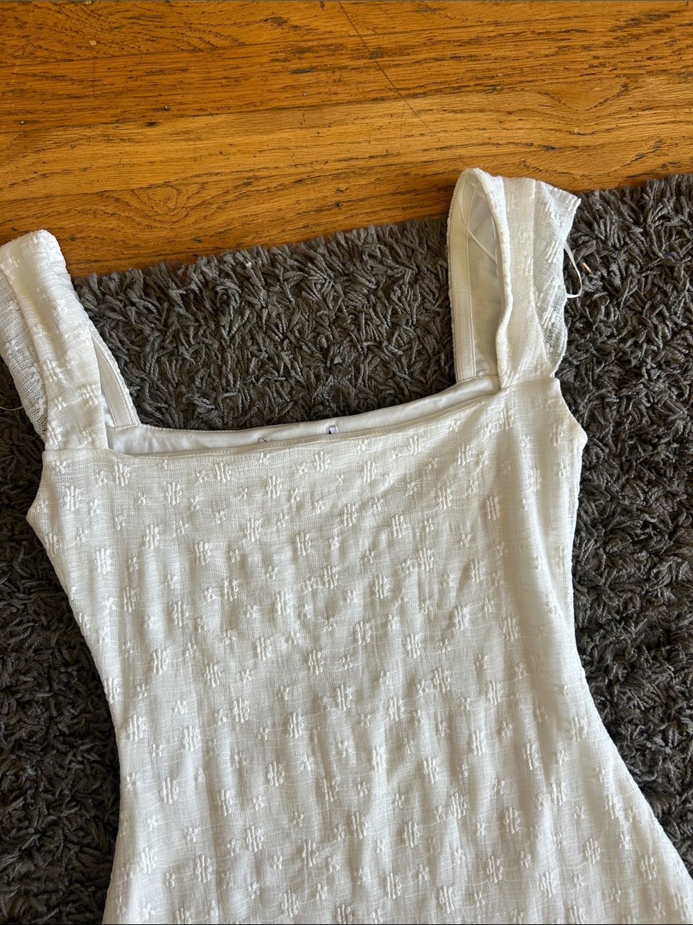 Princess Polly Lanchester Mini Dress White Square Neck Size 4 - Picture 4 of 16